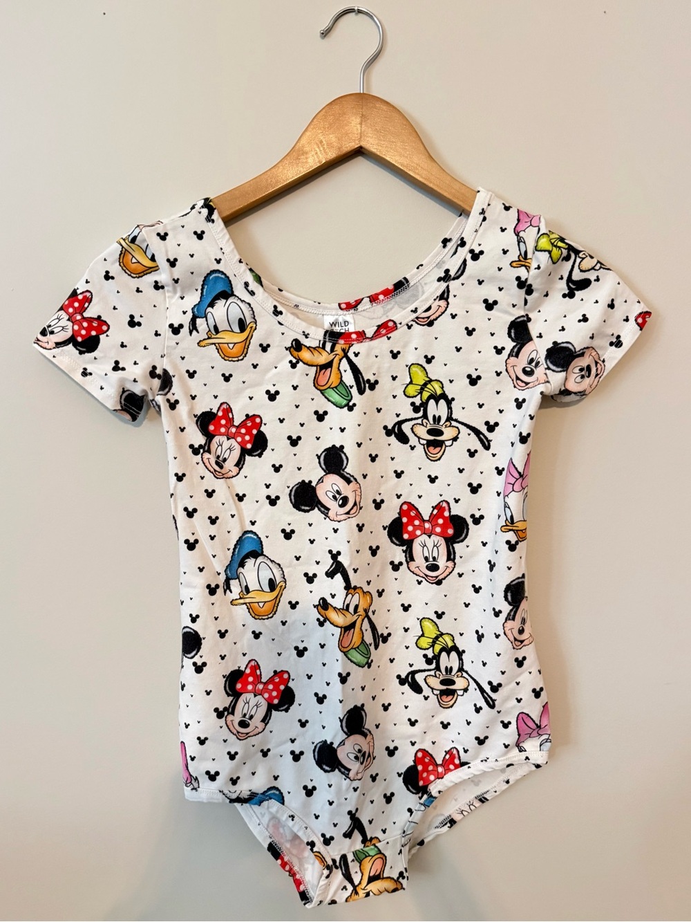 Wild Rich Kids Disney Character White Girls' Short-Sleeve Leotard